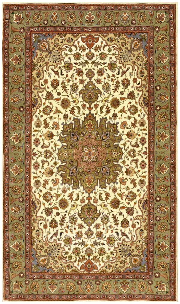 Antique persian tabriz rug 5'1"×8'7" hand-knotted wool