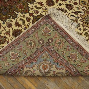 Antique Persian Tabriz Rug 5'1"×8'7" Hand-Knotted Wool - detail view 3
