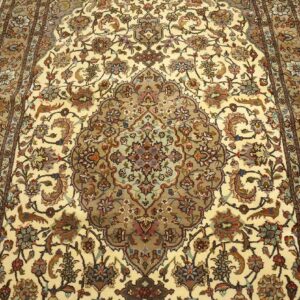 Antique Persian Tabriz Rug, Hand-Knotted Wool - detail view 2