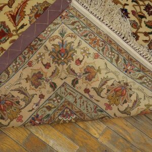 Antique Persian Tabriz Rug 5'10"×9'4" Hand-Knotted Wool - detail view 2