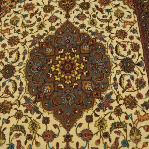 Antique Persian Tabriz Rug, Hand-Knotted Wool - detail view 1