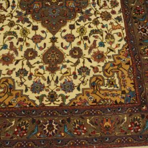 Antique Persian Tabriz Rug, Hand-Knotted Wool - detail view 4