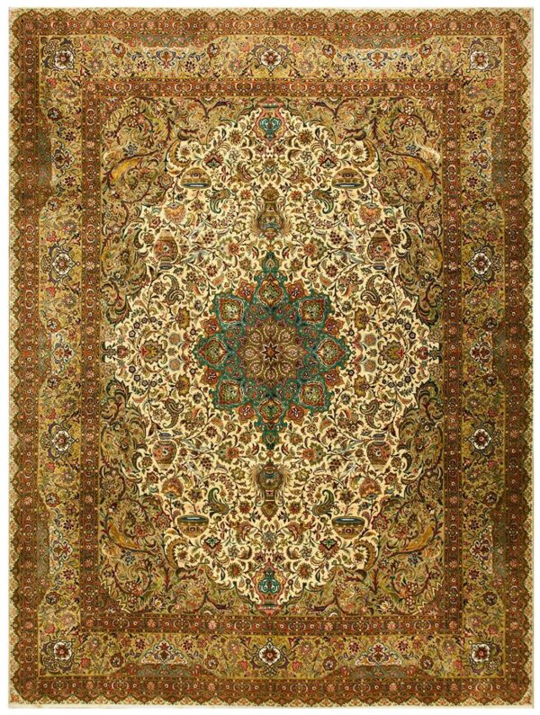Antique persian tabriz rug, hand-knotted wool, northwestern persia