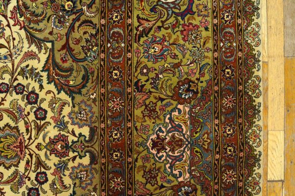 Antique persian tabriz rug, hand-knotted wool, northwestern persia - detail view 1