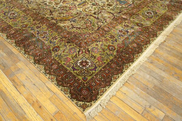 Antique persian tabriz rug, hand-knotted wool, northwestern persia - detail view 3