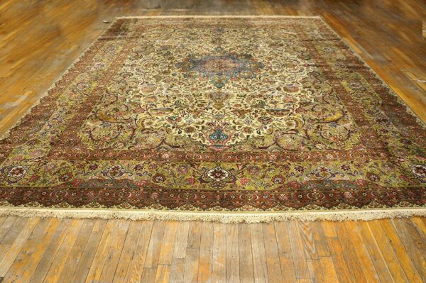 Antique persian tabriz rug, hand-knotted wool, northwestern persia - detail view 4
