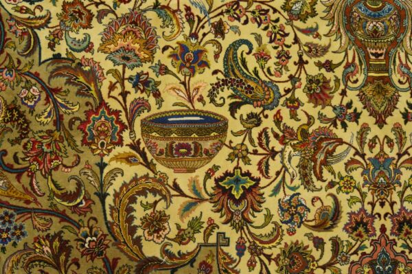 Antique persian tabriz rug, hand-knotted wool, northwestern persia - detail view 5