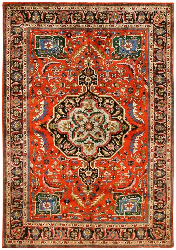 Antique persian tabriz silk rug 4'7"ã—6'10" hand-knotted silk