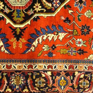 Antique Persian Tabriz Silk Rug 4'7"Ã—6'10" Hand-Knotted Silk - detail view 3