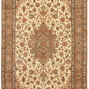 Antique Persian Tabriz Silk Rug, Hand-Knotted Silk