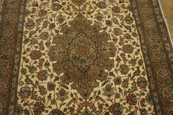 Antique persian tabriz silk rug, hand-knotted silk - detail view 6