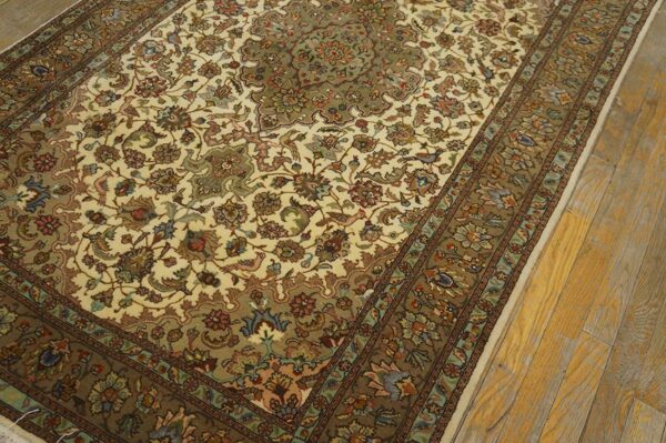 Antique persian tabriz silk rug, hand-knotted silk - detail view 7