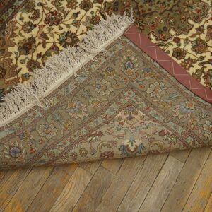 Antique Persian Tabriz Silk Rug, Hand-Knotted Silk - detail view 8