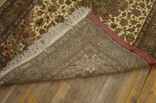 Antique persian tabriz silk rug, hand-knotted silk - detail view 8