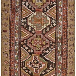 Antique Persian Tribal Kurdish Rug, Hand-Knotted Wool