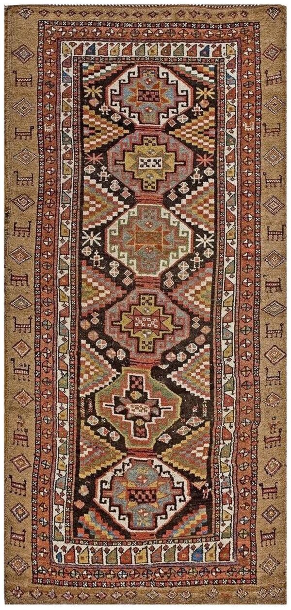 Antique persian tribal kurdish rug, hand-knotted wool