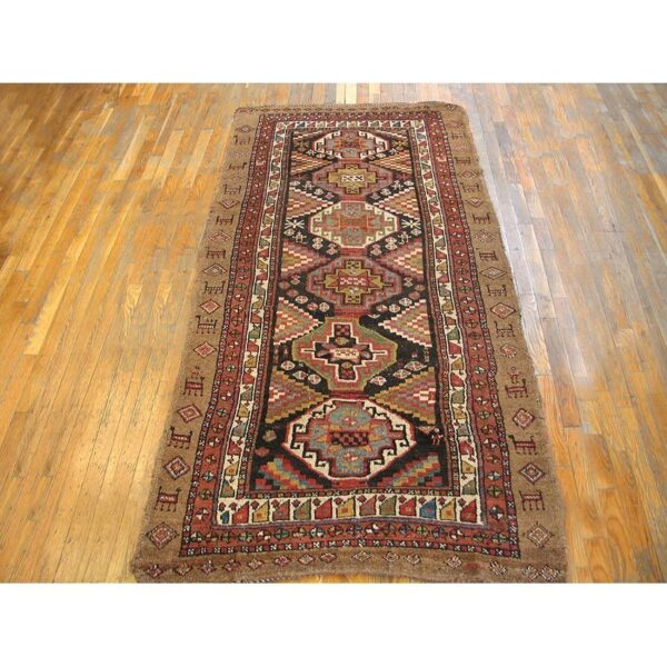 Antique persian tribal kurdish rug, hand-knotted wool - detail view 1