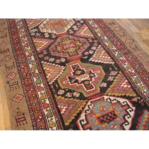 Antique persian tribal kurdish rug, hand-knotted wool - detail view 2