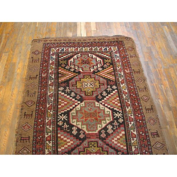 Antique persian tribal kurdish rug, hand-knotted wool - detail view 3