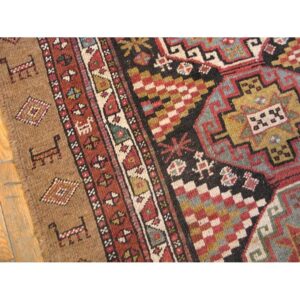 Antique Persian Tribal Kurdish Rug, Hand-Knotted Wool - detail view 4