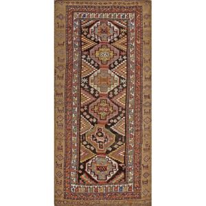 Antique Persian Tribal Kurdish Rug, Hand-Knotted Wool - detail view 8