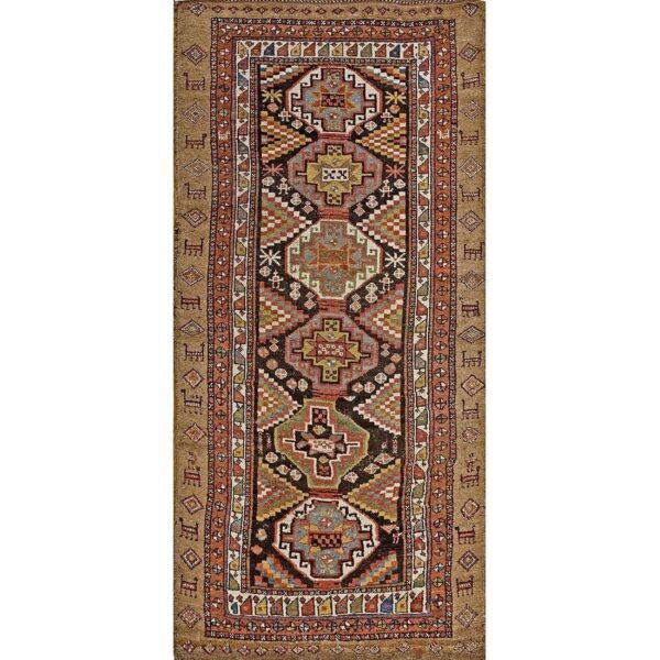 Antique persian tribal kurdish rug, hand-knotted wool - detail view 8