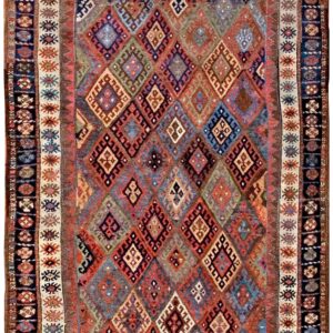 Antique Persian Tribal Rug, Hand-Knotted Wool