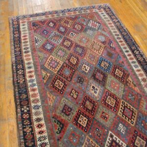 Antique Persian Tribal Rug, Hand-Knotted Wool - detail view 2