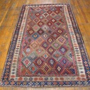 Antique Persian Tribal Rug, Hand-Knotted Wool - detail view 4
