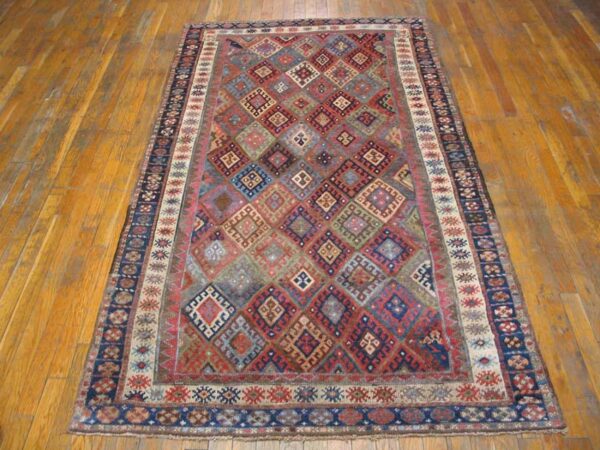 Antique persian tribal rug, hand-knotted wool - detail view 4