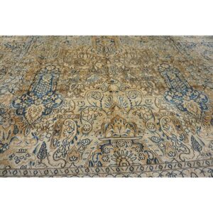 Antique S.E. Persian Kirman Carpet 11'8"×21'6" Buff Field, Buff Border, Monumental Gallery Format, Circa 1920 - detail view 9