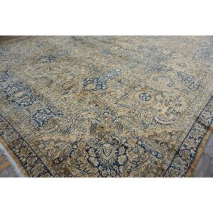 Antique S.E. Persian Kirman Carpet 11'8"×21'6" Buff Field, Buff Border, Monumental Gallery Format, Circa 1920 - detail view 2