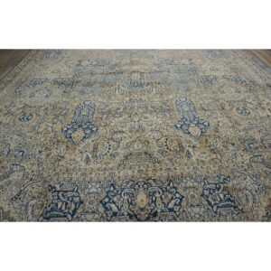 Antique S.E. Persian Kirman Carpet 11'8"×21'6" Buff Field, Buff Border, Monumental Gallery Format, Circa 1920 - detail view 3