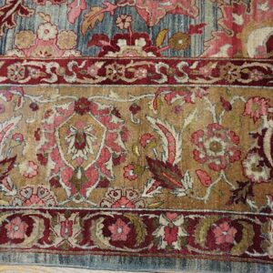 Antique S.E. Persian Kirman Carpet 11'10"Ã—18'6" Sky Blue Field, Apricot Border, Circa 1900 - detail view 7
