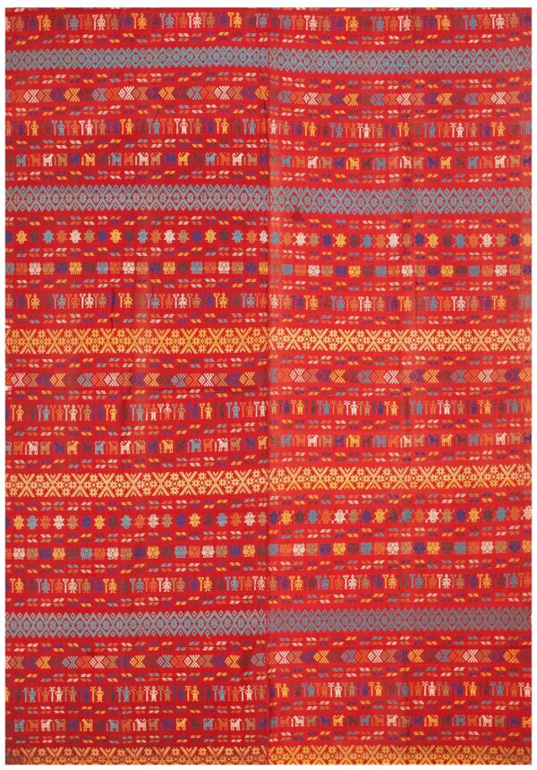 Antique swedish flat-weave carpet 5'10"×8'2" red field, yellow border, early 20th century, circa 1930 1 Antique swedish flat-weave carpet 5'10"×8'2" red field, yellow border, early 20th century, circa 1930