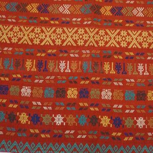 Antique Swedish Flat-Weave Carpet 5'10"Ã—8'10" Red & Yellow, Early 20th Century, Circa 1930 - detail view 3