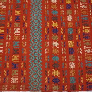 Antique Swedish Flat-Weave Carpet 5'10"Ã—8'10" Red & Yellow, Early 20th Century, Circa 1930 - detail view 7