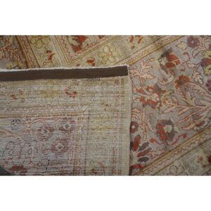Antique Turkish Hereke Carpet 20'×25' Rust Field, Lavender Border, Monumental Square Format, Circa 1920 - detail view 12