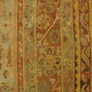 Antique Turkish Oushak Carpet 12'3"Ã—15'10" Beige Field, Rust Border, Allover Pattern, Circa 1930 - detail view 10