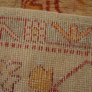 Antique Turkish Oushak Carpet 10'Ã—13' Orange Medallion, 1880s - detail view 8