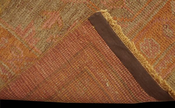 Antique turkish oushak carpet 17'6"×18' peach & celadon, square format, circa 1900 6 Antique turkish oushak carpet 17'6"×18' peach & celadon, square format, circa 1900 - detail view 5
