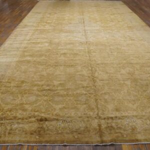 Antique Turkish Sivas Carpet 11'×22'8" Ochre Medallion, Hand-Knotted Wool, Circa 1930 - detail view 1
