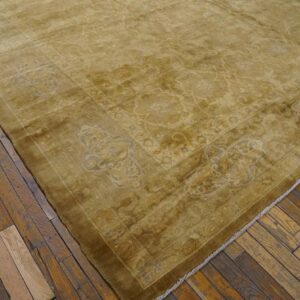 Antique Turkish Sivas Carpet 11'×22'8" Ochre Medallion, Hand-Knotted Wool, Circa 1930 - detail view 2