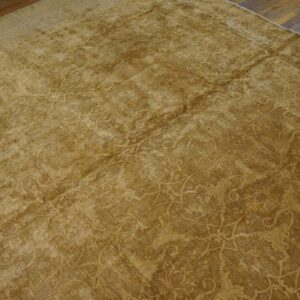Antique Turkish Sivas Carpet 11'×22'8" Ochre Medallion, Hand-Knotted Wool, Circa 1930 - detail view 3
