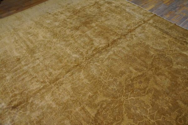 Antique turkish sivas carpet 11'×22'8" ochre medallion, hand-knotted wool, circa 1930 - detail view 3