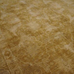 Antique Turkish Sivas Carpet 11'×22'8" Ochre Medallion, Hand-Knotted Wool, Circa 1930 - detail view 4