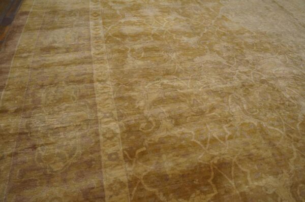 Antique turkish sivas carpet 11'×22'8" ochre medallion, hand-knotted wool, circa 1930 - detail view 5