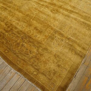 Antique Turkish Sivas Carpet 11'×22'8" Ochre Medallion, Hand-Knotted Wool, Circa 1930 - detail view 7