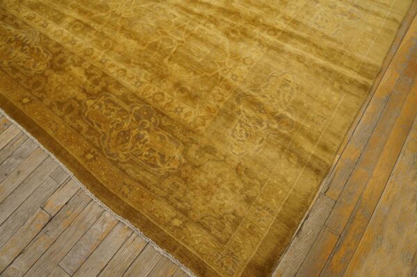 Antique turkish sivas carpet 11'×22'8" ochre medallion, hand-knotted wool, circa 1930 - detail view 7