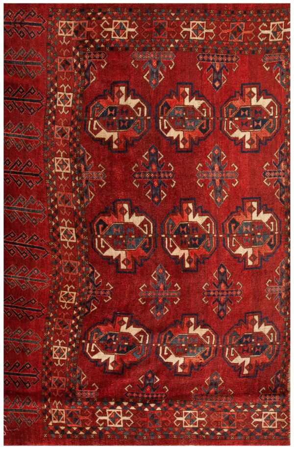Antique turkmen ersari beshir rug 3'2"×4'11" hand-knotted wool, central asian tribal 1 Antique turkmen ersari beshir rug 3'2"×4'11" hand-knotted wool, central asian tribal